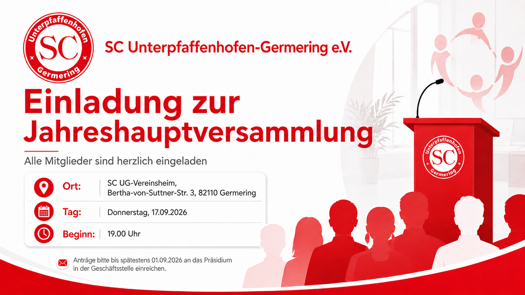 Einladung zur Jahreshauptversammlung 2026